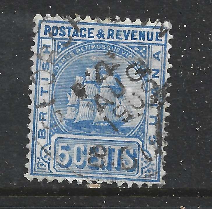 British Guiana EVIIR , 1907, 5c ultramarine, used