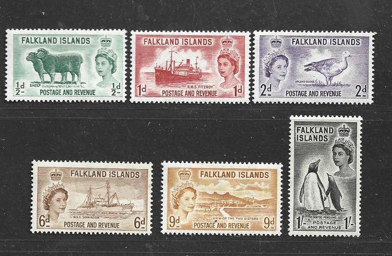 Falkland Islands  EIIR, 1955, 1/2d - 1/, MH *