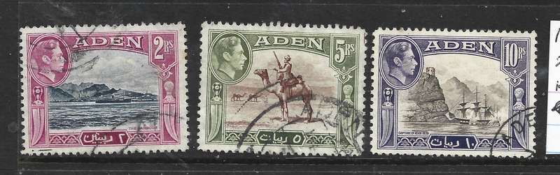 Aden GVIR, 1939, 2Rupees, 5Rupees, 10 Rupees good used