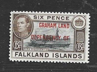 Graham Land Dependency of Falkland Islands  GVIR, 1945, 6d, MNH **