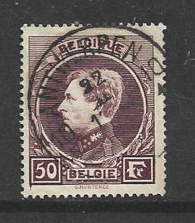 Belgium, Albert 1, 1929, 50 Francs, purple, used, ANTWERPEN 10 c.d.s.