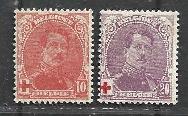 Belgium, 1914, Red Cross, 10 cents, 20 cents, MH *