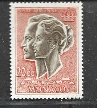 Monaco,1971, 20 Francs, air mail, Prince Rainier & Princess Grace, MH *