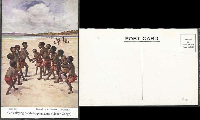Girls playing hand-clapping game (Upper Congo)