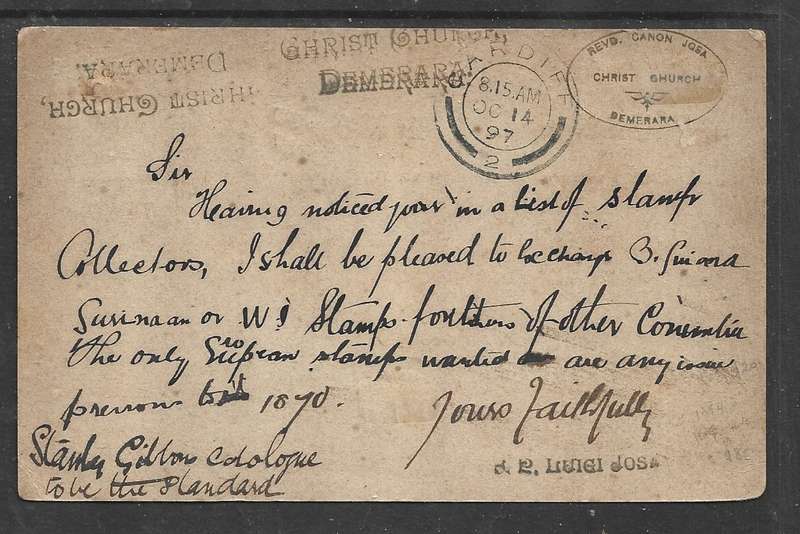 British Guiana 1894 1c postcard, uprated 1c GEORGETOWN SP 30 1897 > CARDIFF