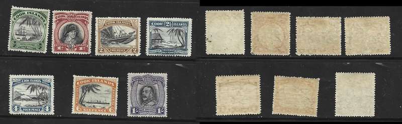 Cook Islands GVR 1933-6, 1/2d - 1/, MH *