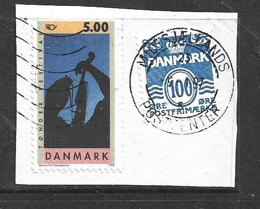 Denmark, Roskilde & Tonder Festival 5k and 100 ore definitive, on fragment, used 1997
