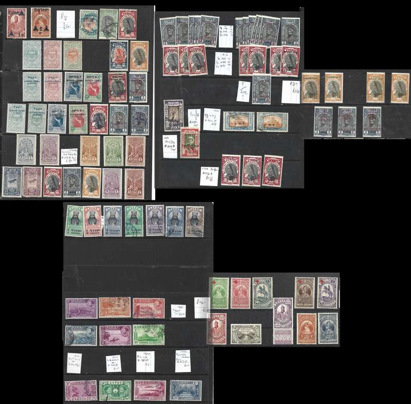 Ethiopia, range of mainly MH * 1919 to 1949, some duplication