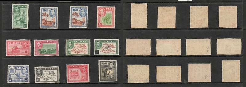 Fiji, GVIR, 1938 > definitives, between 1/2d - 1/- (ex 5 1/2d) MH *