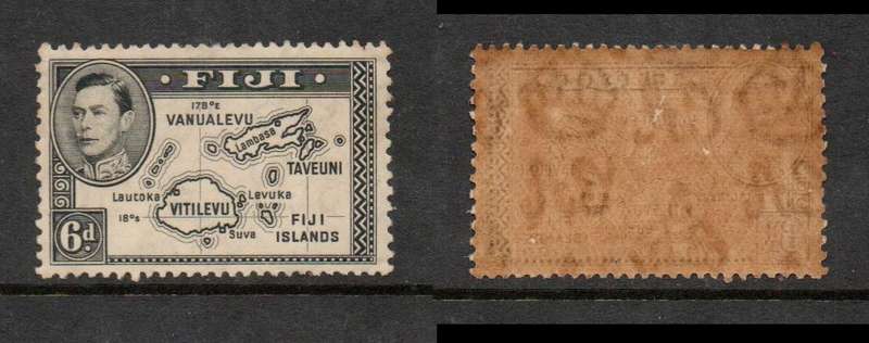 Fiji, GVIR, 1938, 6d, Die I, perf 13 x 12, MH *, heavy gum tone