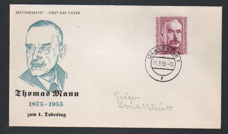 Germany, Federal Republic, First Day Cover, Thomas Mann, LUBECK 1  11.8.56 c.d.s.