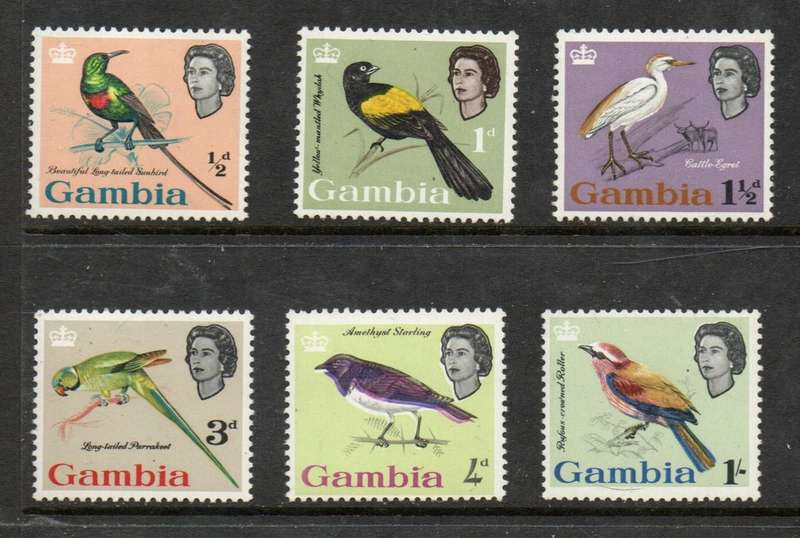 Gambia, EIIR 1963 birds, 1d - 4d, 1s, MNH **