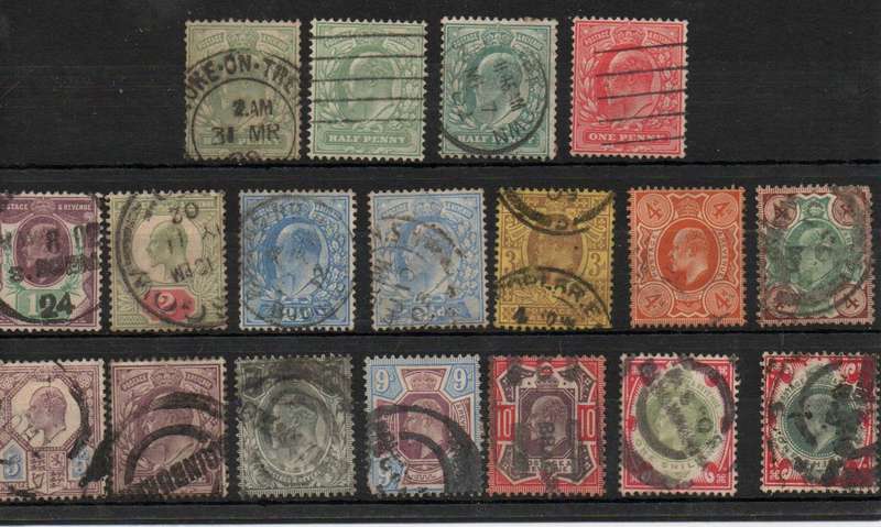 Great Britain, EVIIR, 1/2d > 1s, used Catalogue value +/- . £400.00