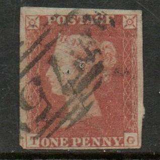 Great Britain, VRI, 1841. 1d red-brown, imperforate, 4 margins, used. tiny pin holes