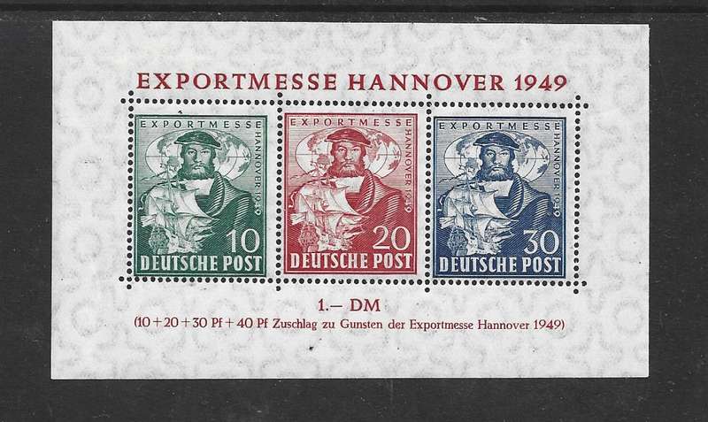 Germany, 1949, American-British Zone, Exportmesse Hannover, Block1, MH *