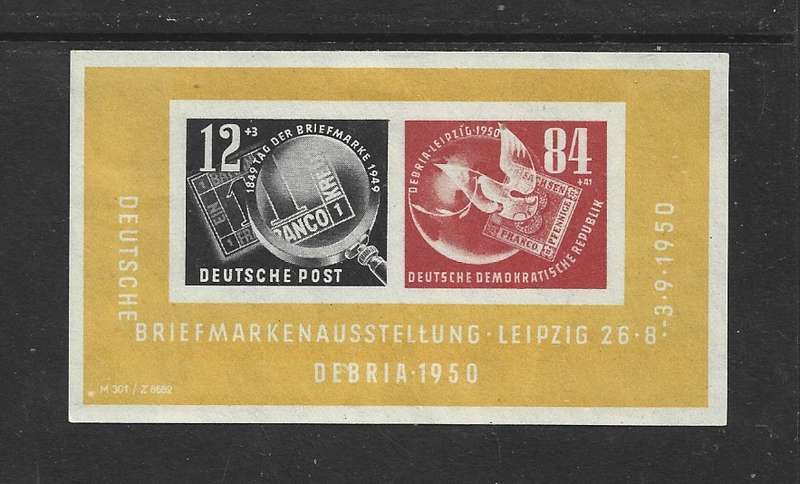 Germany, Democratic Republic, 1950, Stamp Day, Block 7, MH *
