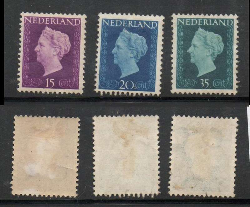 Netherlands, 1937-8, 15c, 20c, 35c, mint, patchy stained gum