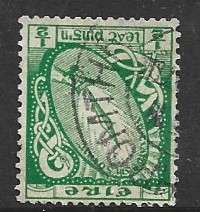 Ireland Eire, 1940, 1/2d green, inverted watermark, used