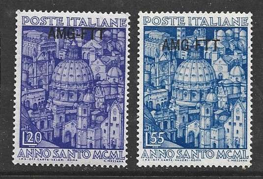Trieste 1950 Holy Year, L20, L55, MNH **