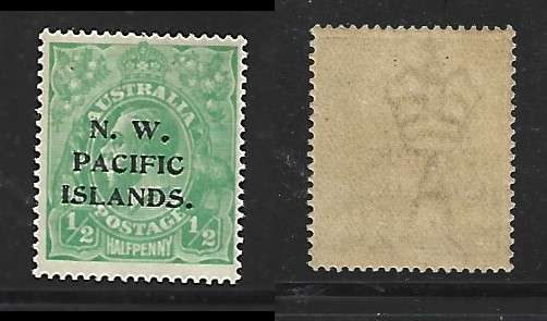 Australia, N W Pacific Islands, 1918, 1/2d green, W5, MH *