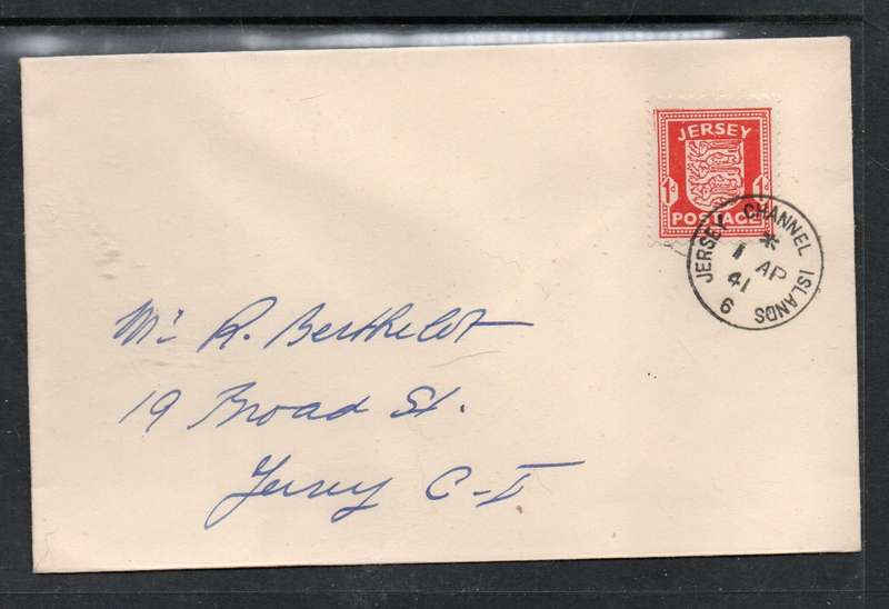 Jersey, plain cover, First Day of Issue, 1d, JERSEY 1 AP 41, CHANNEL ISLANDS c.d.s. > Jersey