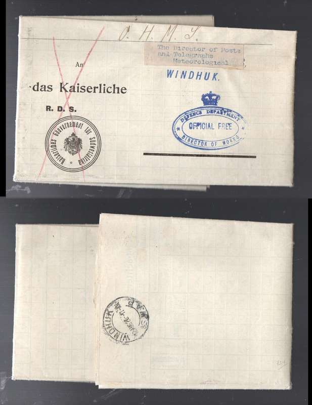 S. W. Africa Meterological Report July 1920 DEFENCE DEPARTMENT - DIRECTOR OF WORKS - OFFICIAL FREE