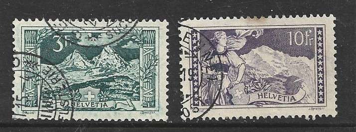 Switzerland, 1914, 3F, 10F, used