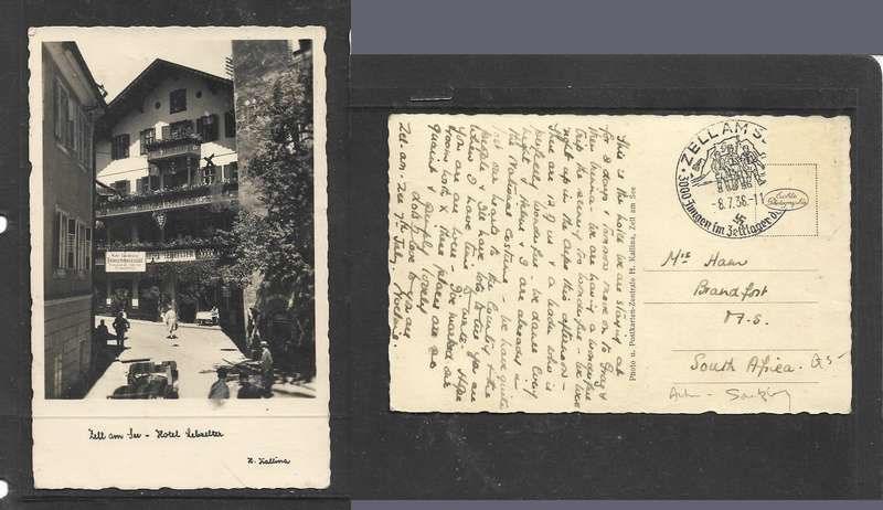 Austria, 1938, PPC Hotel Lebzelter Zell am Zee cds 3000 JUNGEN IN ZELTLAGER DE ...(R.THURINGER)
