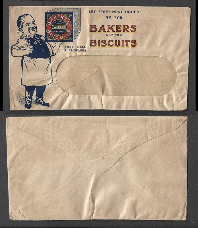 South Africa window envelope for BAKERS BISCUITS, unused, Mid 20thC