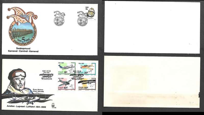 South West Africa,1989, Aviation in SWA, First Day Cover, 5 years of Swakopmund Carnival, souvenir