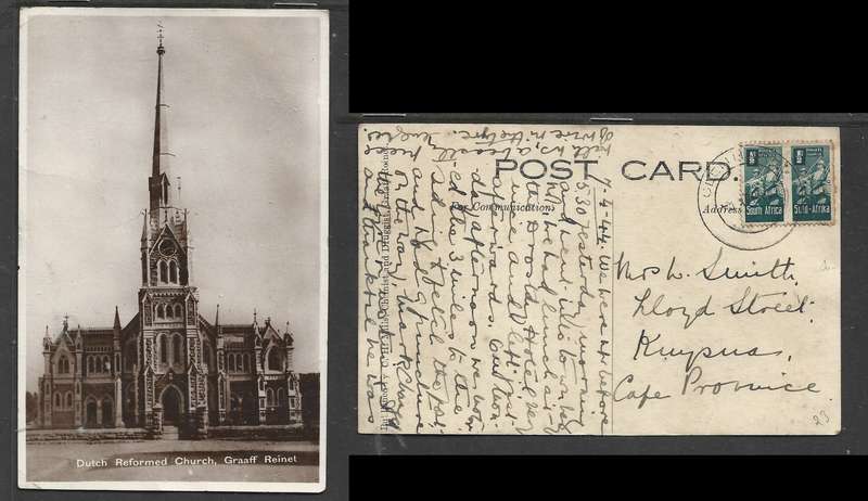 Graaff - Reinet, Dutch Reformed Church, used 1d  GLENHARRY 5 AP 44 c.d.s. > Knysna