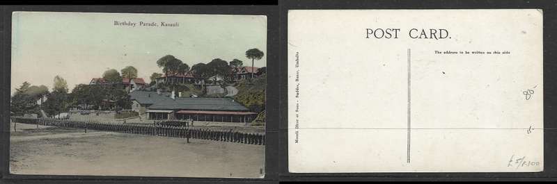 Post card, India, Birthday Parade, Kasauli,