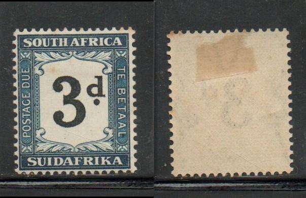 South Africa 1932, 3d postage due, black & Prussian blue (SUIDAFRIKA), MH *