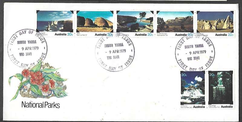 AUSTRALIA National Parks 1979, FIRSTDAY OF ISSUE SOUTH YARRA VIC 3141 - 9 APR 1979, c.d.s.