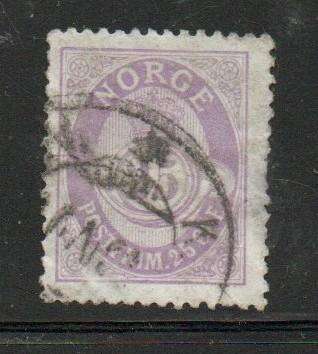 Norway, 1886, 25 ore, violet, used