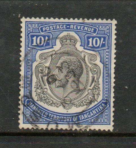 Tanganyika GVR, 1927, 10/- blue, used