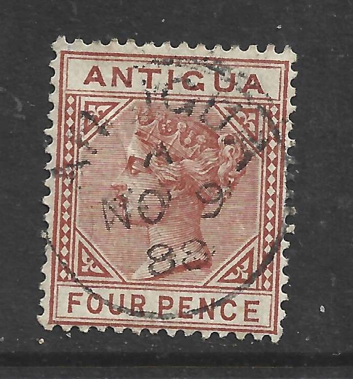 Antigua, 1887, 4d chestnut, superb used with complete c.d.s.