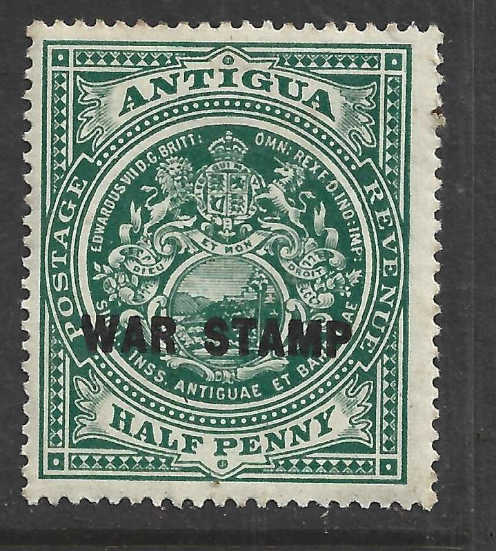 Antigua, 1917, War Stamp, black opt., 1/2d, MH *