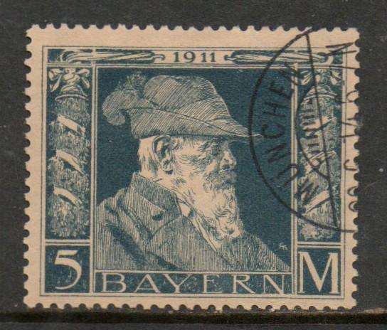 Germany Bavaria 1911, 90th Birthday of Prince Regent, 5 Marks, Type II, used