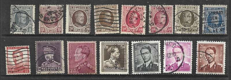 Belgium, 20 definitive, low denomination, low catalogue value, used