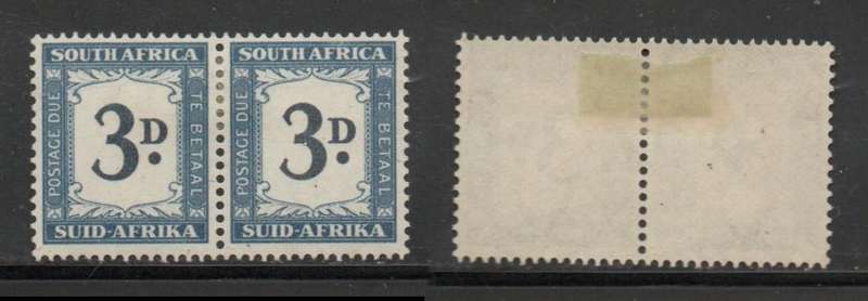 South Africa 1950, 3D, postage due (SUID-AFRIKA), pair MH *