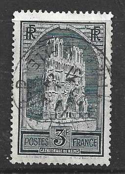 France, 1930, 3F, Reims Cathedral, Type I, used.