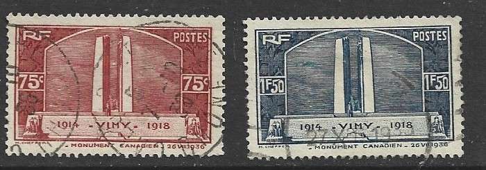 France, 1936 Canadian War Memorial, Vimy, set, used.