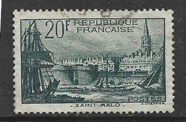 France, 1938, 20F, blue, Saint Malo, used.