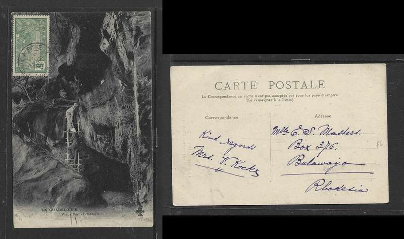Guadeloupe, Vieux Fort L'Eschelle, used 5c, POINTE - A - PITRE 29 AVRIL ....  > Bulawayo