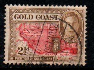 Gold Coast, GVIR, 1948, 2 1/2d c.d.s. used