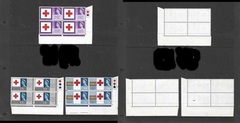 Great Britain EIIR, 1963, Red Cross, set of 3, blocks of 4, MNH **