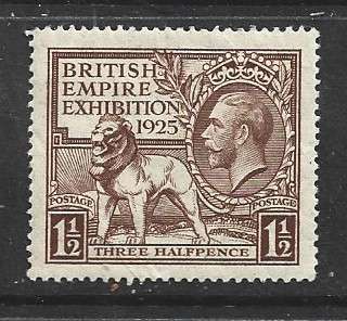 Great Britain, GVR, 1925, Empire Exhibition, 1 1/2d, MH *