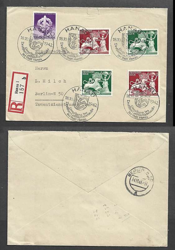 Germany, Reich, Opening of the German Goldsmiths House, Hanau HANAU 18.10.1942cds registered>BERLIN