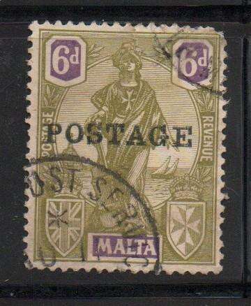 Malta, 1922, 1/4d - 6d (excl 4d) used
